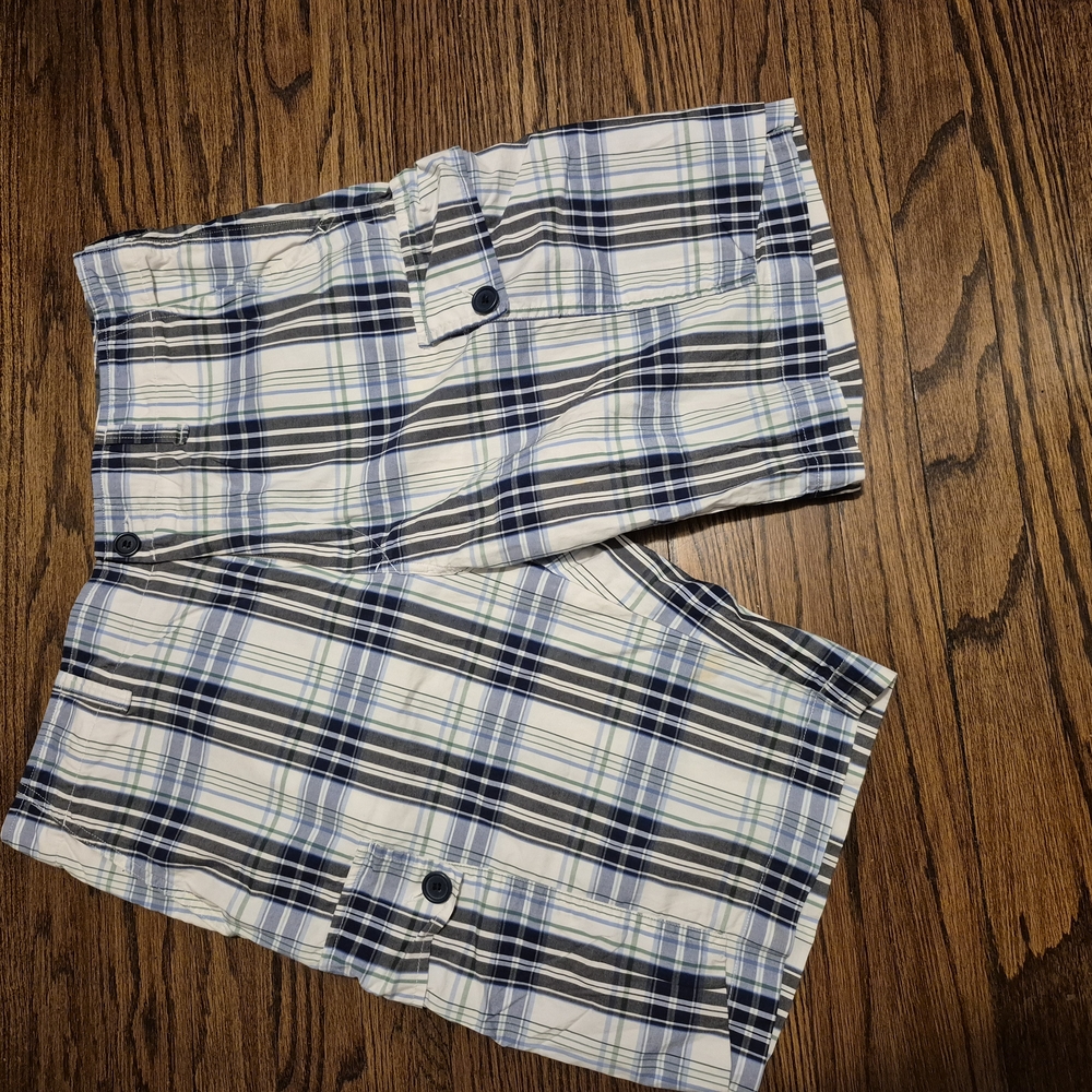Men's Blue Plaid Shorts